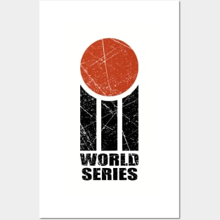 cricket world series retro logo distressed Posters and Art